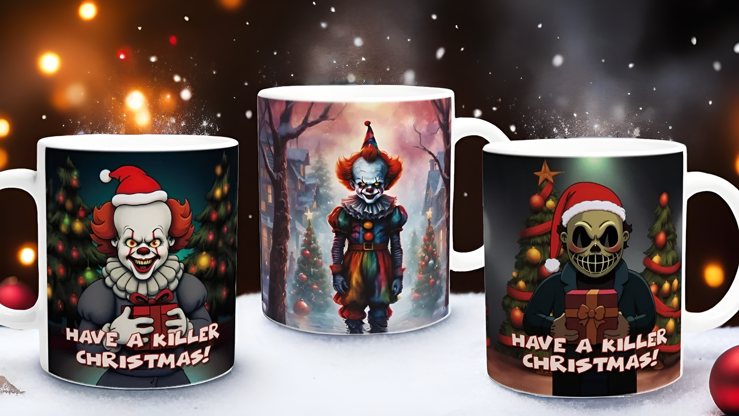 Cartoon Horror Clown Christmas Gift Mug