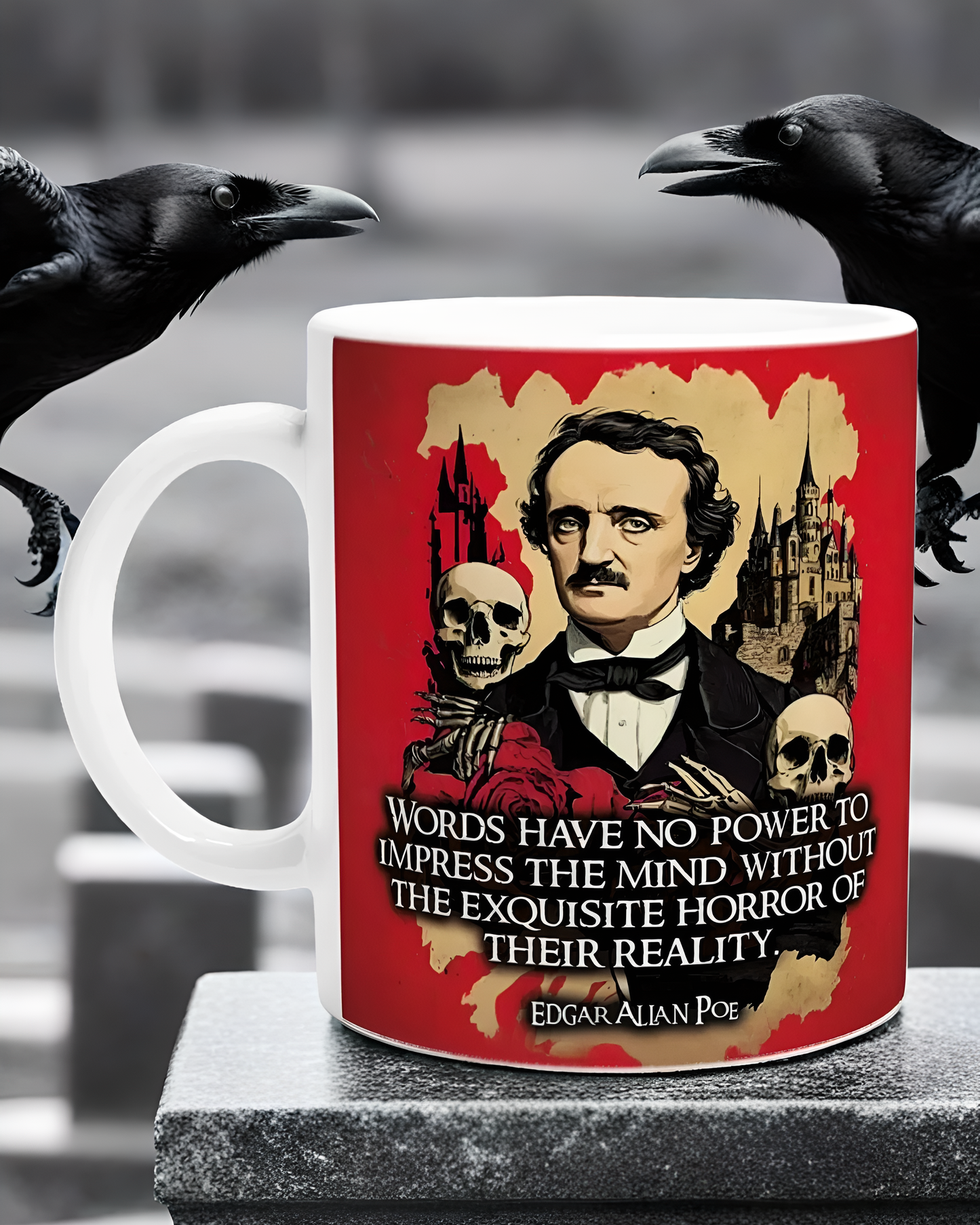 Edgar Allan Poe Mug - Words Have No Power to Impress