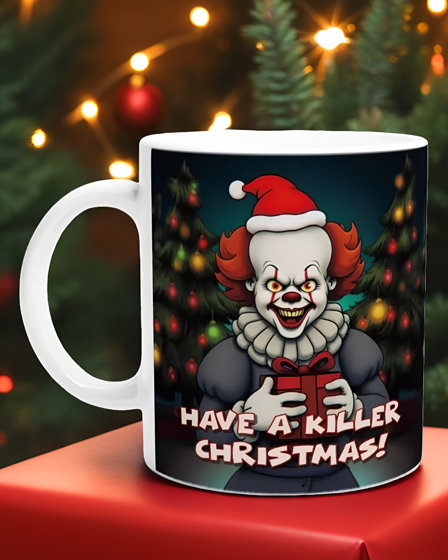 Cartoon Horror Clown Christmas Gift Mug