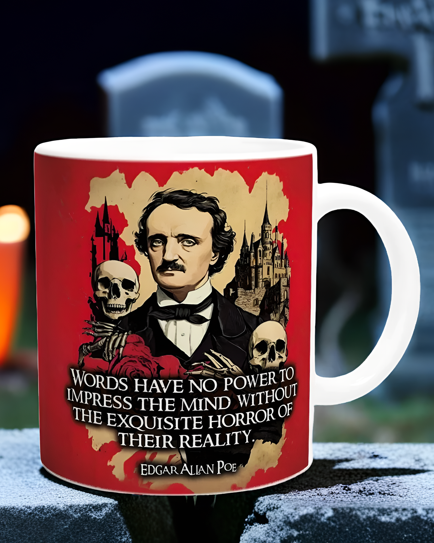 Edgar Allan Poe Mug - Words Have No Power to Impress