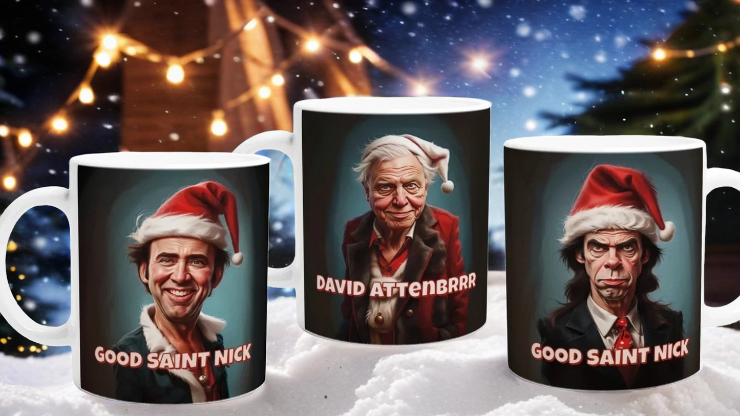 Nicolas Cage Christmas Santa Gift Mug | Good Saint Nick