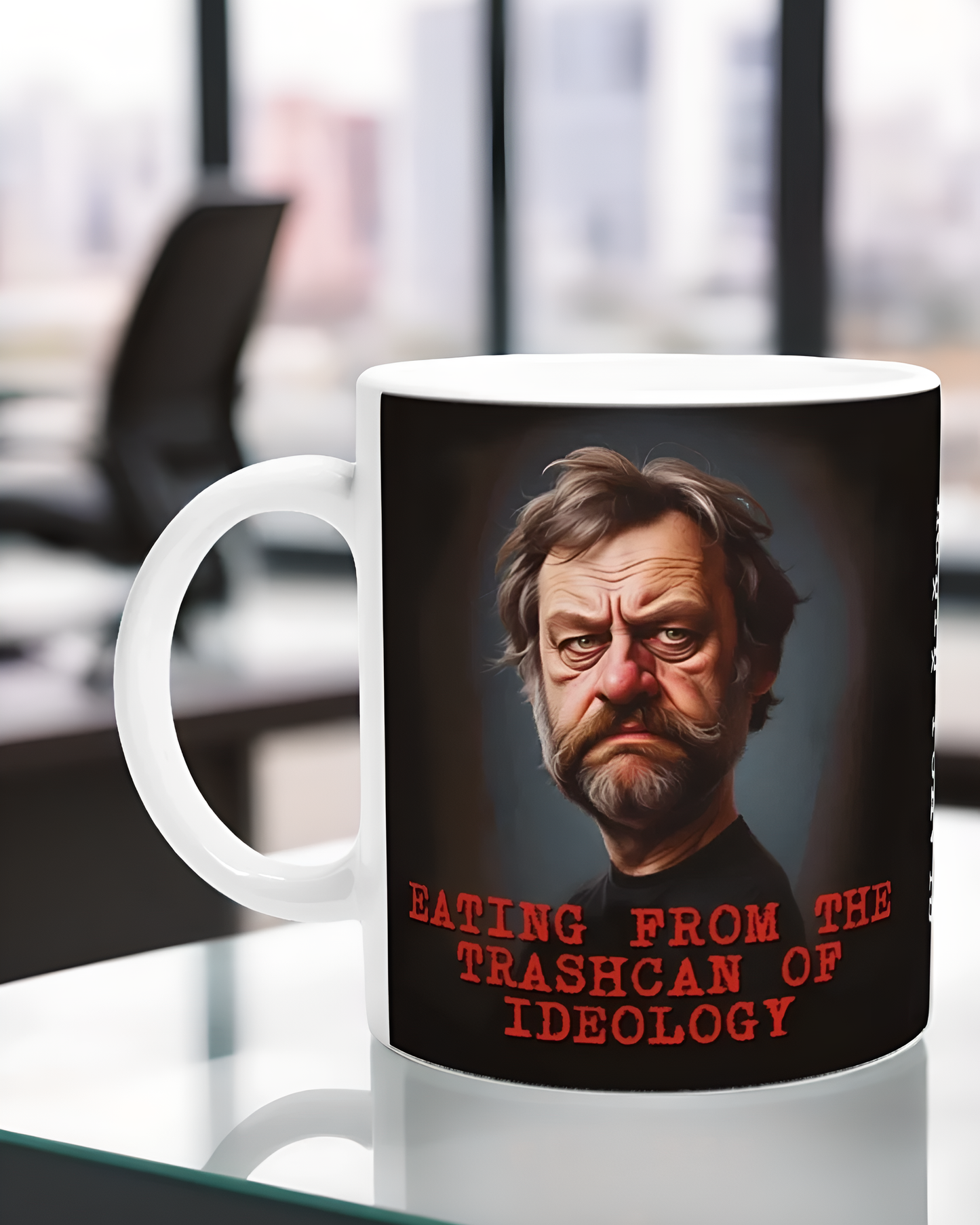 Slavoj Žižek Caricature Mug – Quirky Philosopher Gift